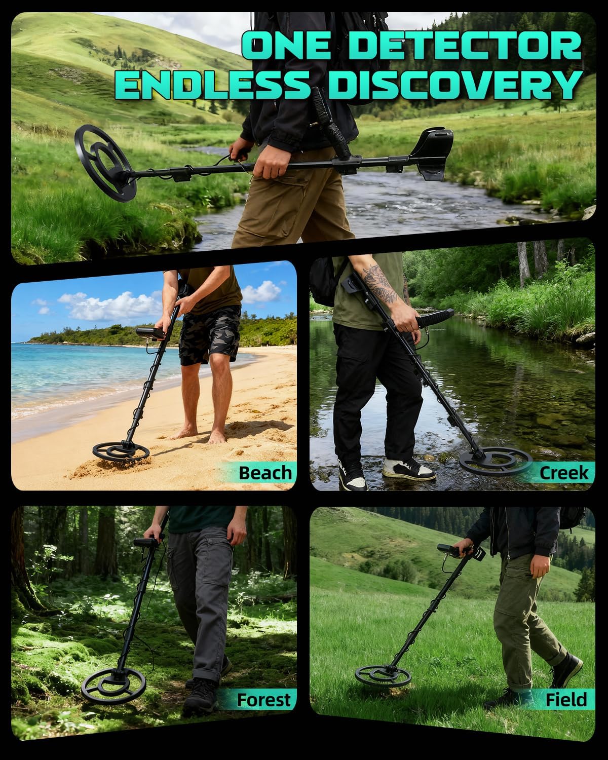 Professional Metal Detector with LCD Display – كاشف معادن مقاوم للماء بشاشة LCD