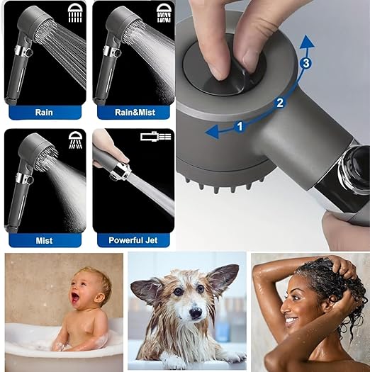 turbocharged shower head راس دش فلتر مع ضغط عالي محمول باليد