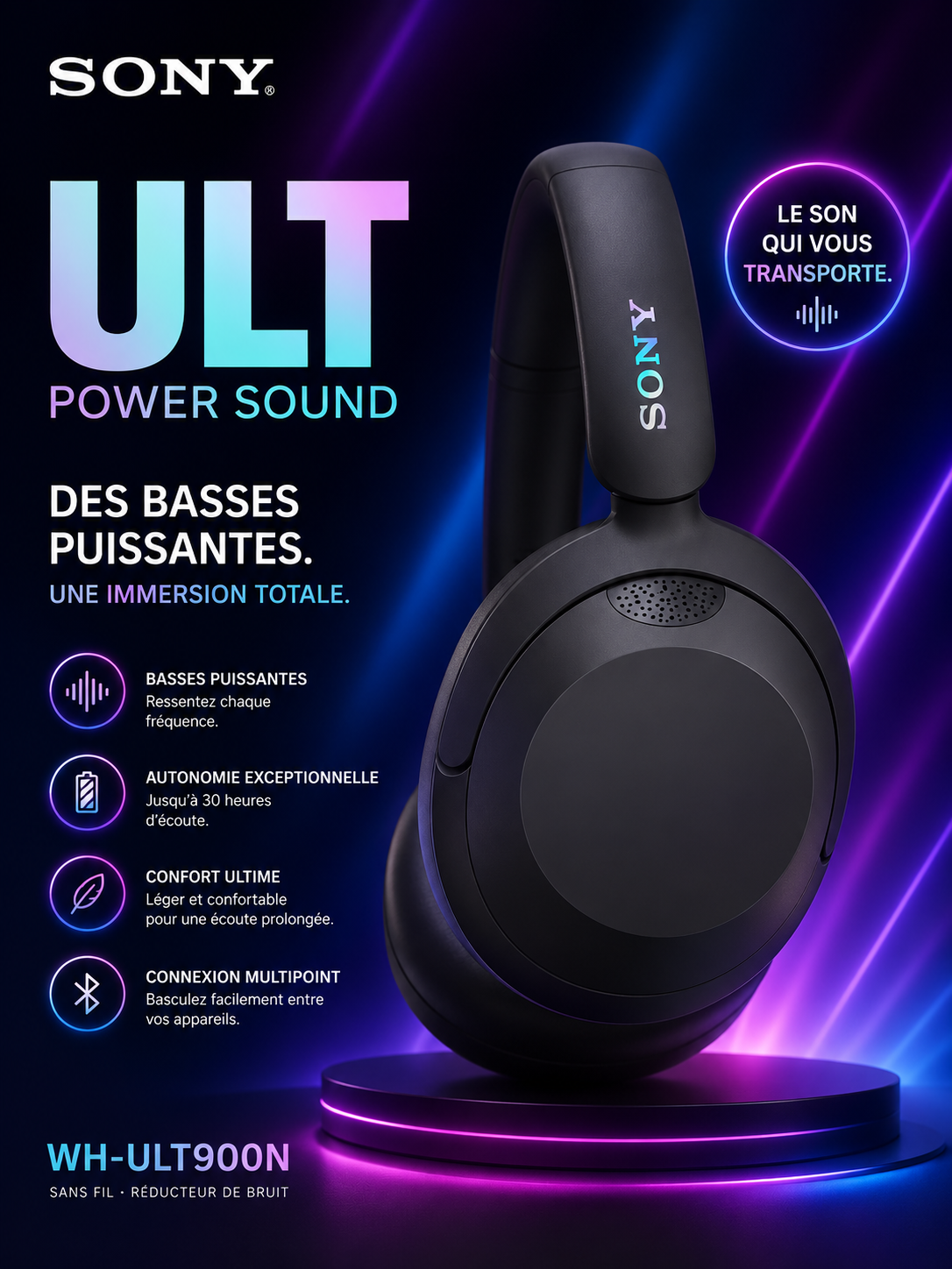 Casque Sony سماعات سوني اللاسلكية بتقنية بلوتوث