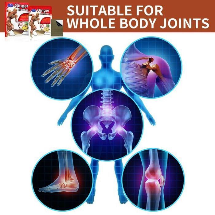 12 Patchs au gingembre pour soulager rapidement ١٢ رقعة زنجبيل لتخفيف آلام العضلات والمفاصل