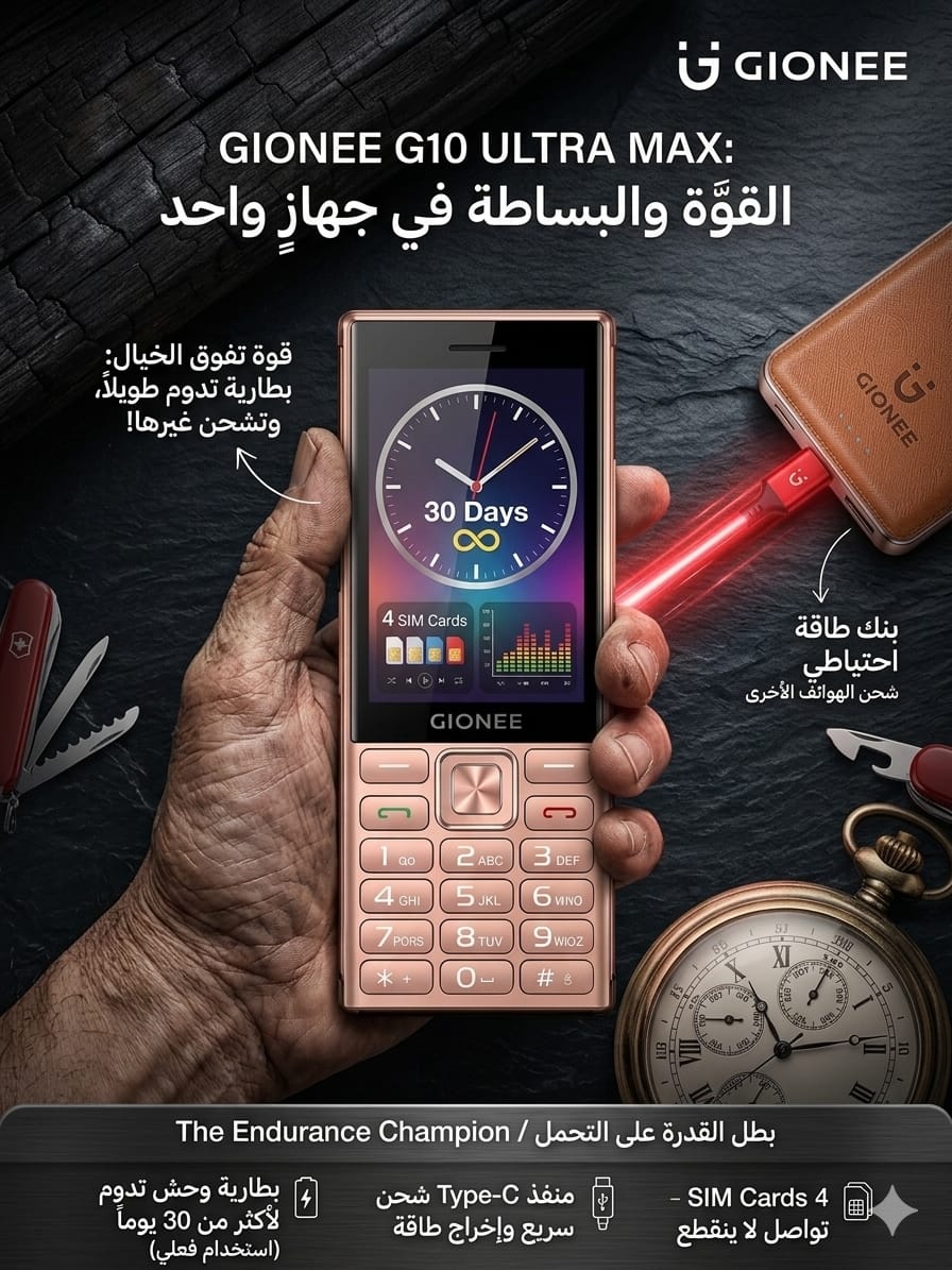 GIONEE G10 ULTRA MAX هاتف 4 شرائح