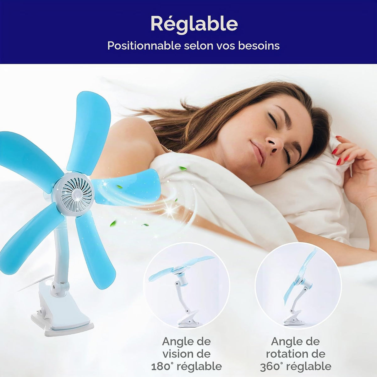 Petit ventilateur électrique مروحة كهربائية صغيرة بمشبك ومفصل مزدوج