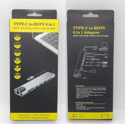 Hub USB C 8 en 1 USB-C ثماني في واحد
