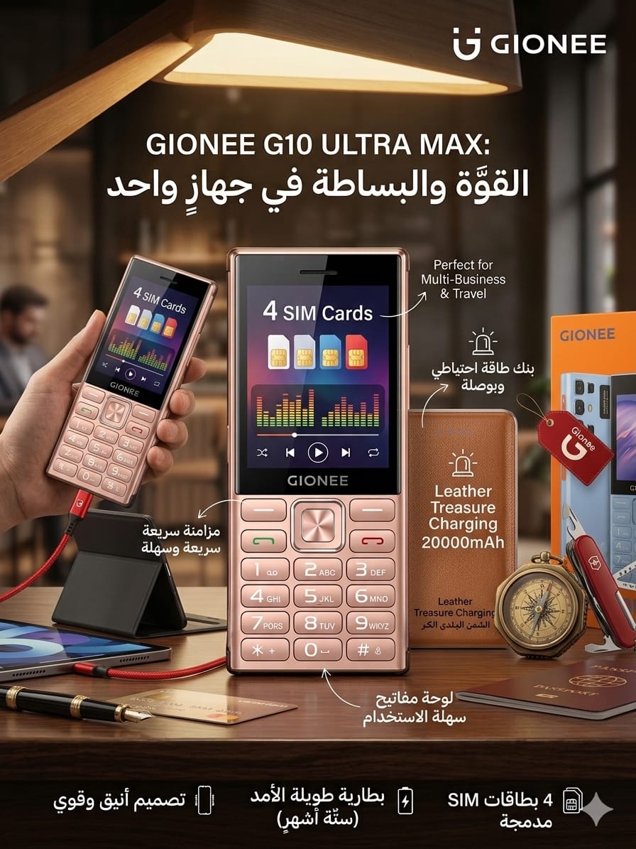 GIONEE G10 ULTRA MAX هاتف 4 شرائح