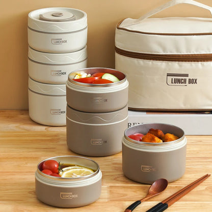 Ensemble 4 Boîtes à Lunch Isothermes avec Sac – Bento Repas