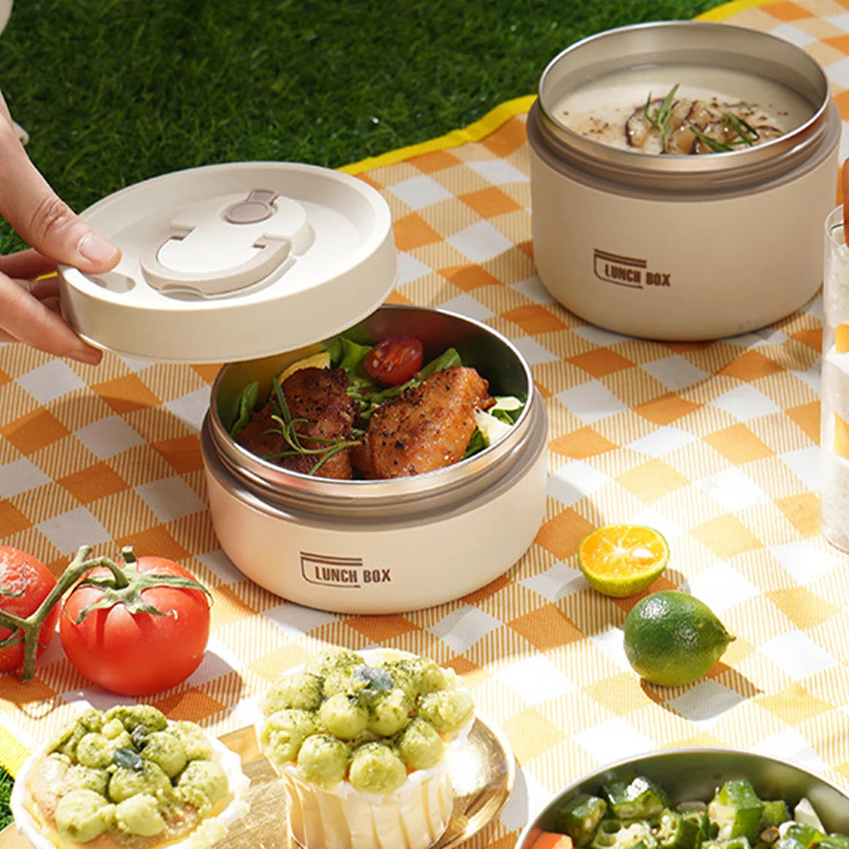 Ensemble 4 Boîtes à Lunch Isothermes avec Sac – Bento Repas