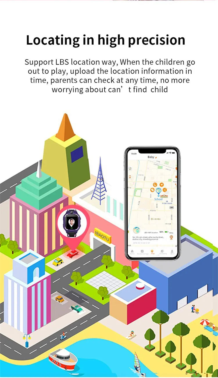 Smart Watch for Kids ساعة ذكية للأطفال مقاومة للماء
