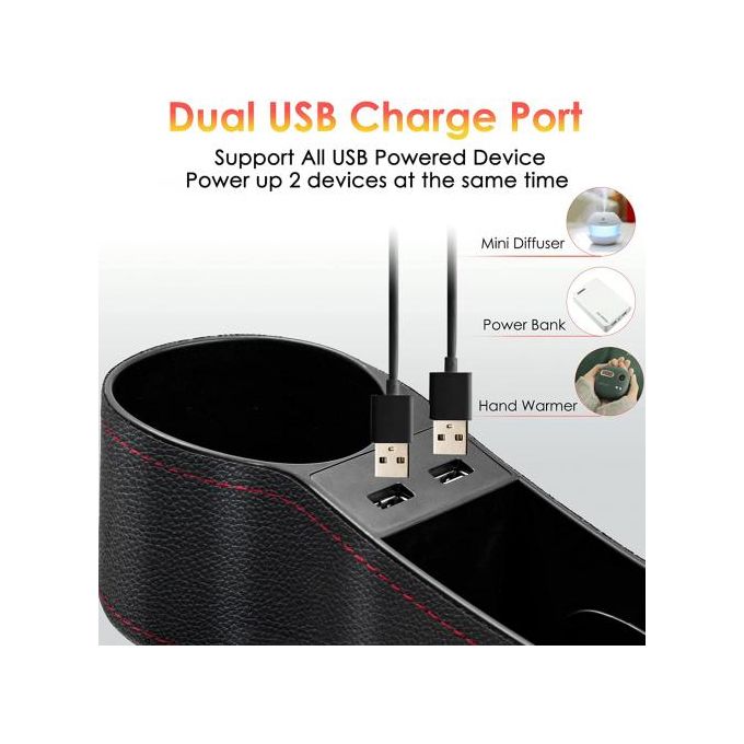 Support pour siège auto USB صندوقي تخزين مع منافذ USB