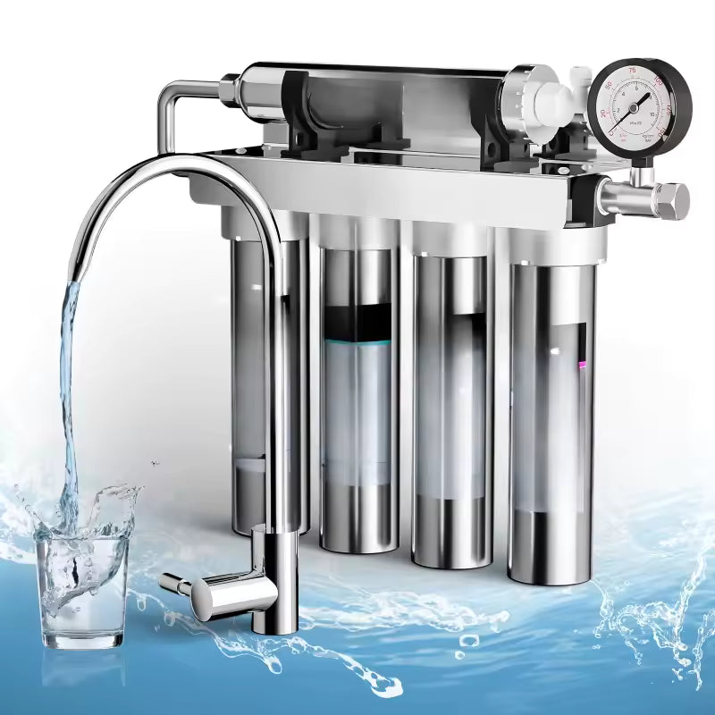 5 Stage Whole House Water Filter System – نظام فلترة المياه المنزلي بخمس مراحل مع غشاء من الستانلس ستيل