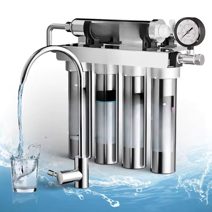 5 Stage Whole House Water Filter System – نظام فلترة المياه المنزلي بخمس مراحل مع غشاء من الستانلس ستيل