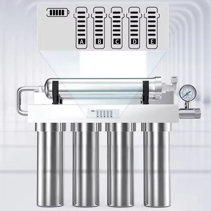 5 Stage Whole House Water Filter System – نظام فلترة المياه المنزلي بخمس مراحل مع غشاء من الستانلس ستيل