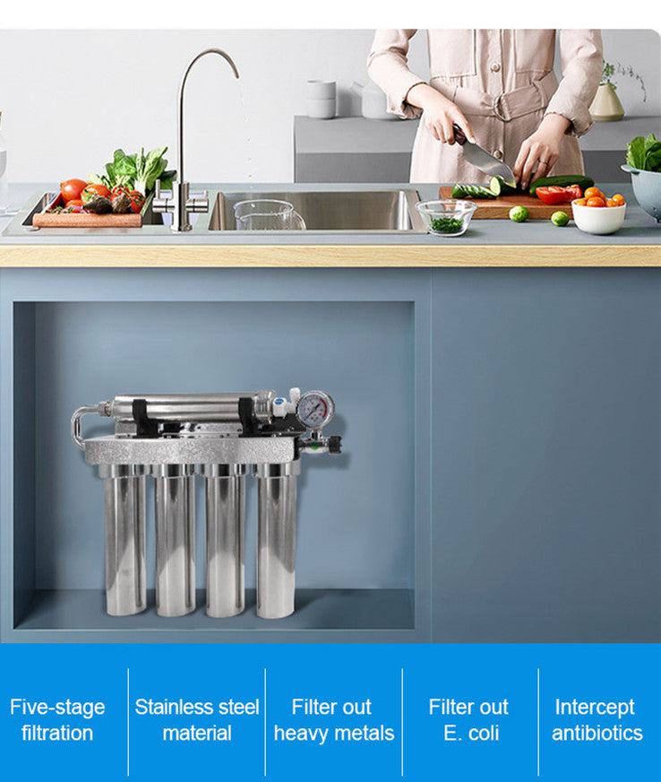 5 Stage Whole House Water Filter System – نظام فلترة المياه المنزلي بخمس مراحل مع غشاء من الستانلس ستيل