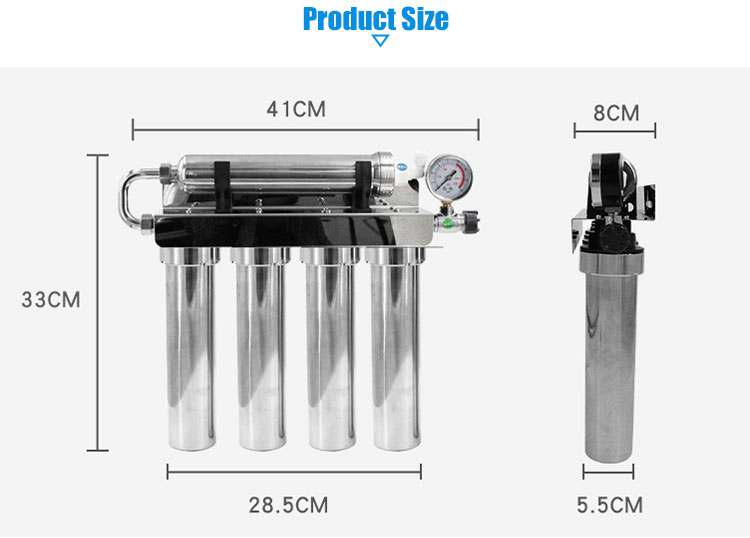 5 Stage Whole House Water Filter System – نظام فلترة المياه المنزلي بخمس مراحل مع غشاء من الستانلس ستيل