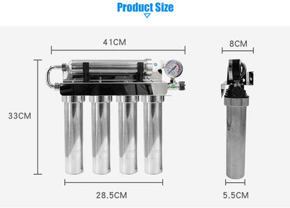 5 Stage Whole House Water Filter System – نظام فلترة المياه المنزلي بخمس مراحل مع غشاء من الستانلس ستيل