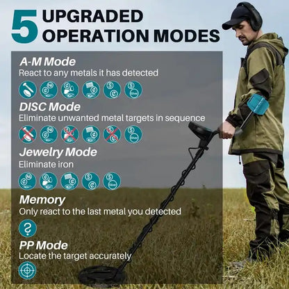 Professional Metal Detector with LCD Display – كاشف معادن مقاوم للماء بشاشة LCD