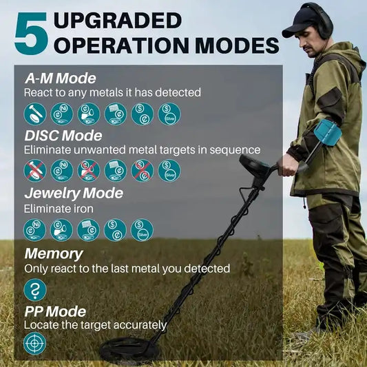 Professional Metal Detector with LCD Display – كاشف معادن مقاوم للماء بشاشة LCD