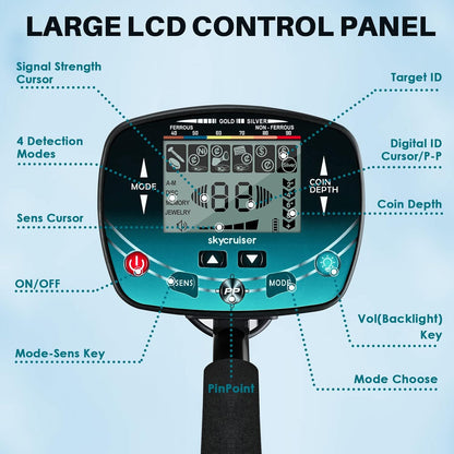Professional Metal Detector with LCD Display – كاشف معادن مقاوم للماء بشاشة LCD