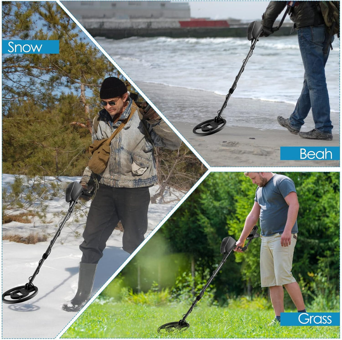 Professional Metal Detector with LCD Display – كاشف معادن مقاوم للماء بشاشة LCD