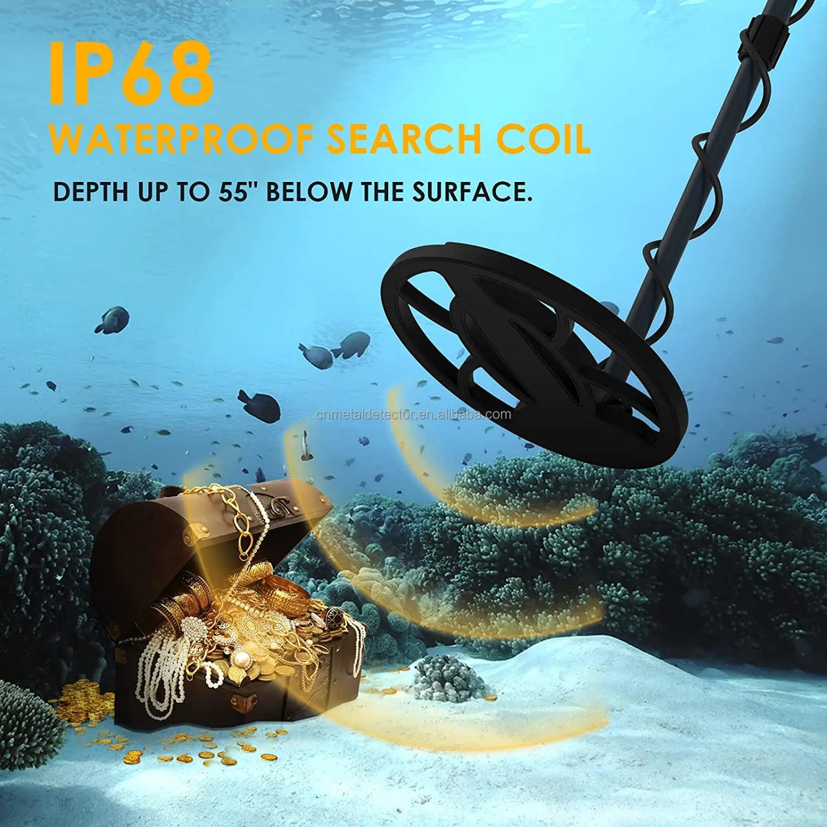 Professional Metal Detector with LCD Display – كاشف معادن مقاوم للماء بشاشة LCD