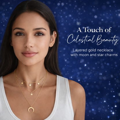 Moon and Star Necklace