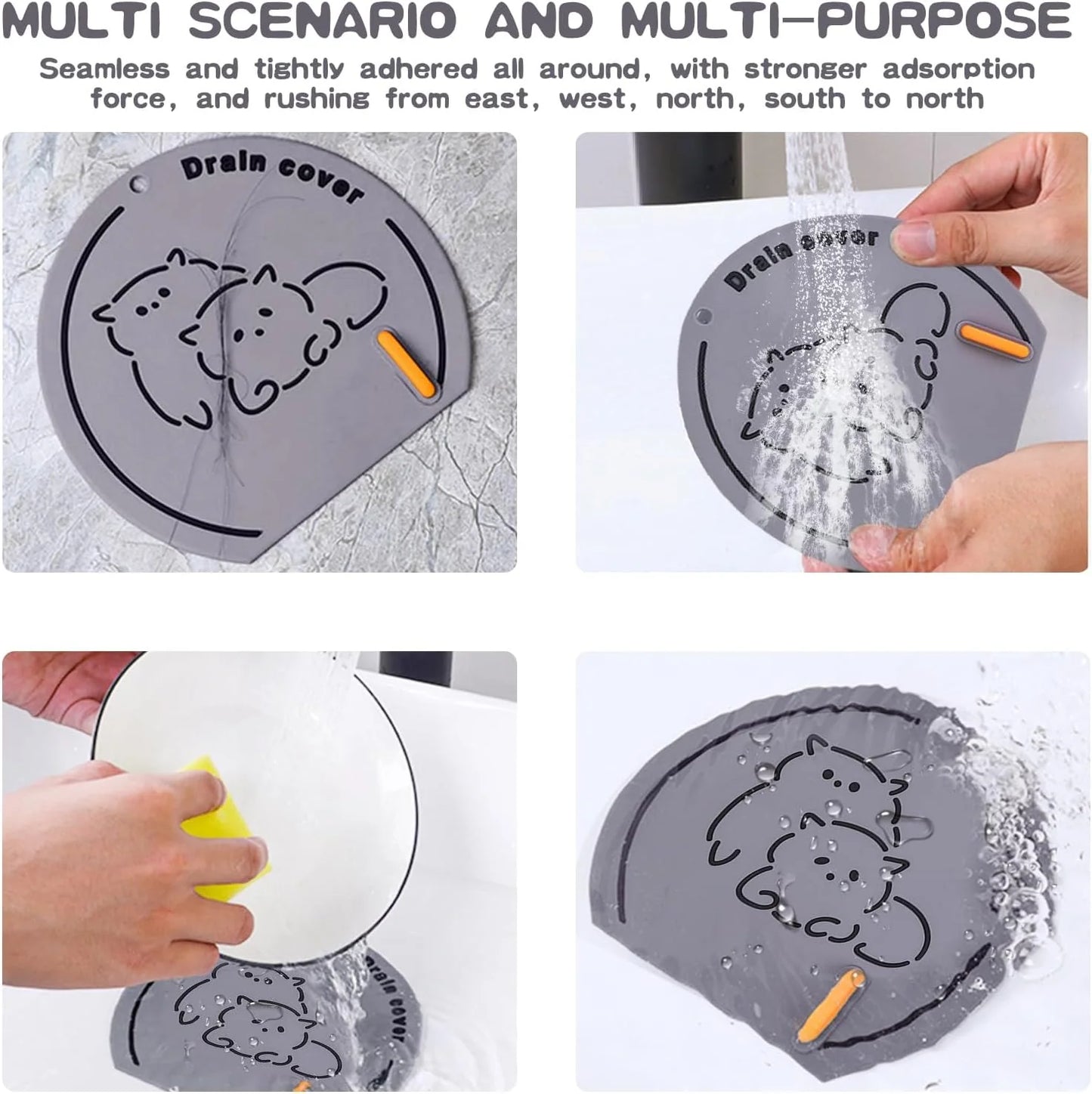3 Couvercles de Drain en Silicone Anti-Cheveux – Filtre Évier & Douche