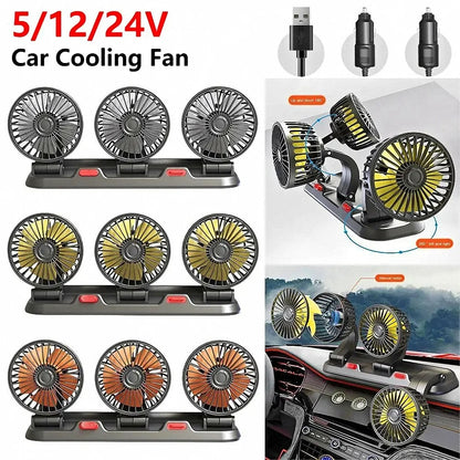 Ventilateur 3 têtesمبرد سيارة دوار بثلاثة رؤوس