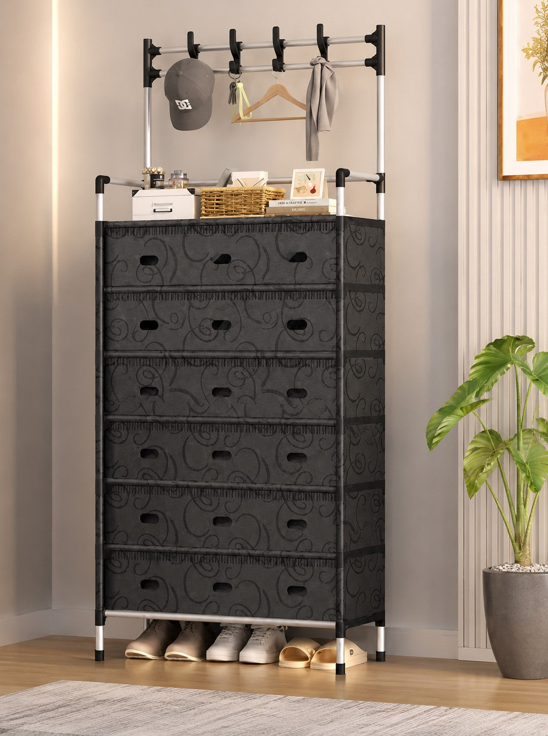 Organisateur de chaussures منظم الأحذية 7 طبقات مع معلاق