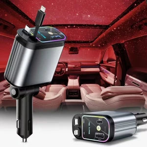 Starry Sky 4 in 1 Fast Charging Car Charger شاحن سيارة قابل للسحب