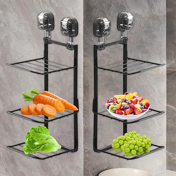 SUCTION CUP TYPE STORAGE RACK رف تخزين قابل للطي متعدد الوظائف