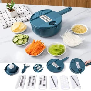 9-in-1 manual vegetable chopper أداة 9 في 1 لتقطيع الخضار يدويًا