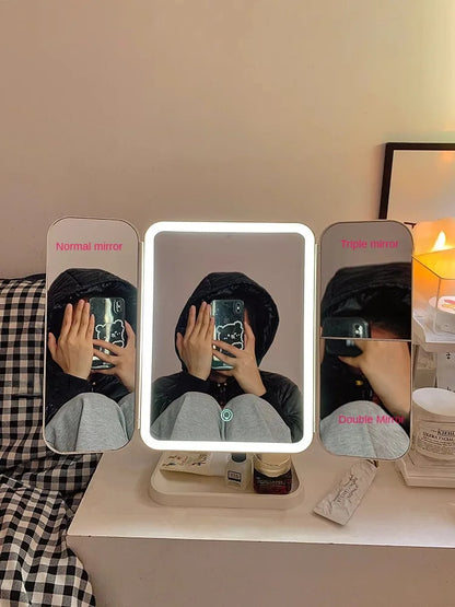 Miroir مرآة مكياج ثلاثية الطي