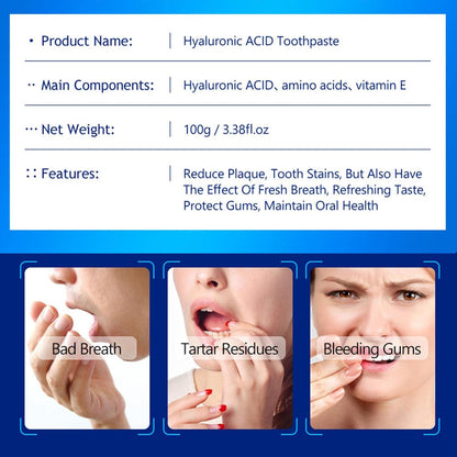 Hyaluronic ACID معجون اسنان بحمض الهيالورونيك لاسنان اكثر بياضًا