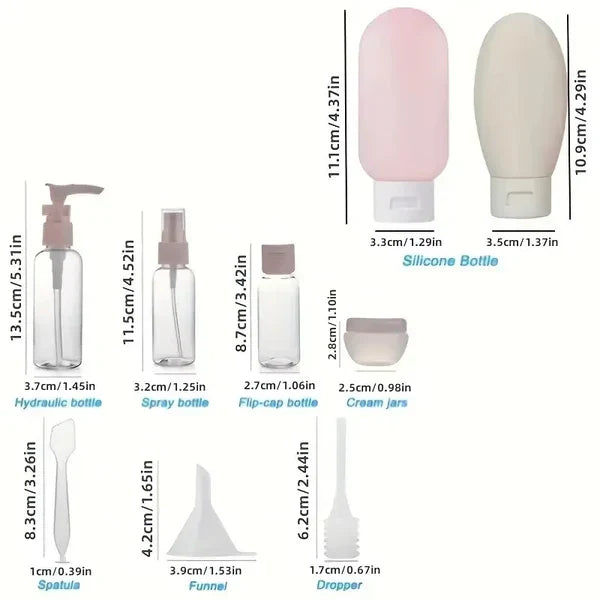 Kit Voyage 11 Flacons Réutilisables Anti-Fuite | MATJARRA