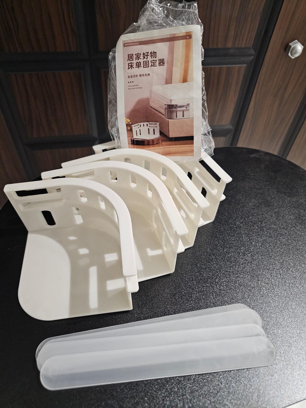 Kit de 4 Pinces d'Angle مثبتات سرير مانعة للانزلاق مع شرائط سيليكون