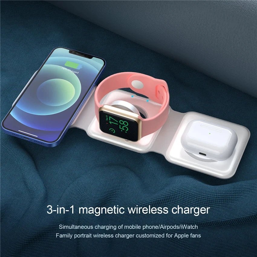 Station de charge 3 en 1 شاحن لاسلكي قابل للطي
