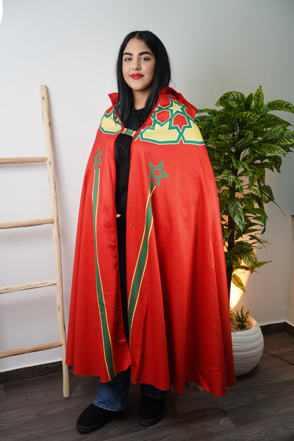 Selham Marocain Femme en Laine – Cape à Capuche Élégante & Chaleureuse