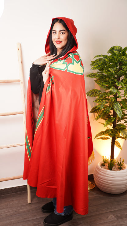Selham Marocain Femme en Laine – Cape à Capuche Élégante & Chaleureuse