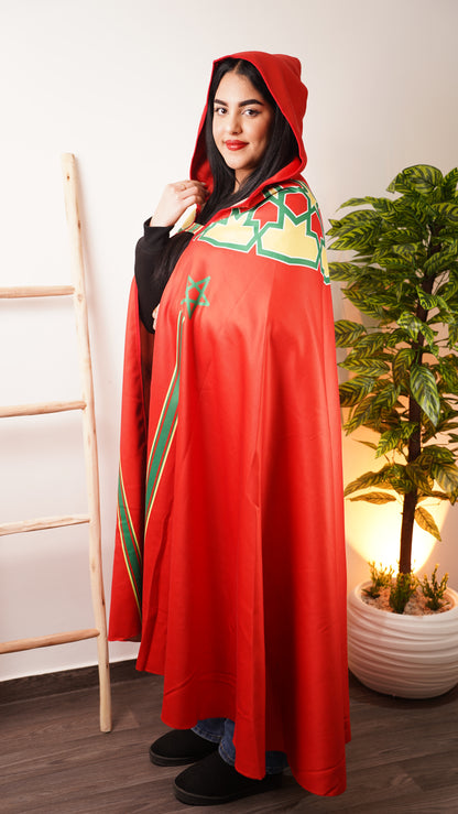 Selham Marocain Femme en Laine – Cape à Capuche Élégante & Chaleureuse