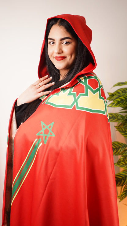 Selham Marocain Femme en Laine – Cape à Capuche Élégante & Chaleureuse
