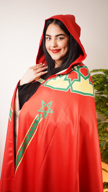 Selham Marocain Femme en Laine – Cape à Capuche Élégante & Chaleureuse