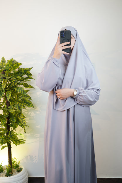 Abaya Femme 2 Pièces pour Prière & Omra – Abaya avec Foulard
