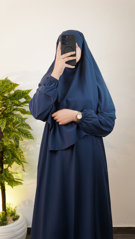 Abaya Femme 2 Pièces pour Prière & Omra – Abaya avec Foulard