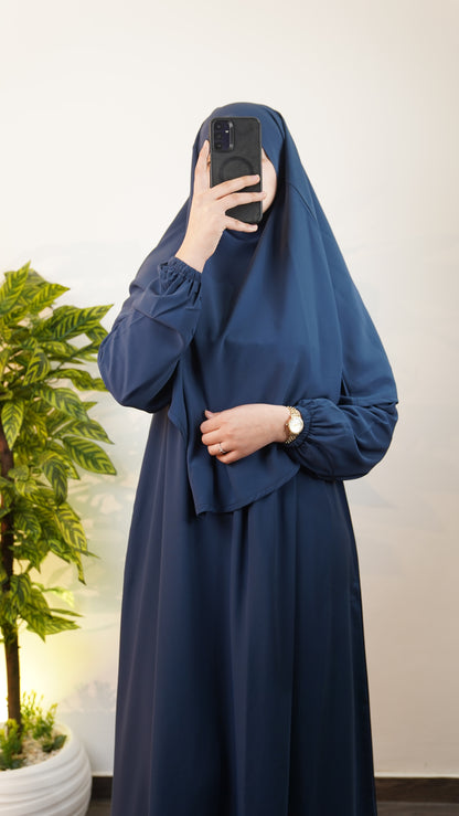 Abaya Femme 2 Pièces pour Prière & Omra – Abaya avec Foulard