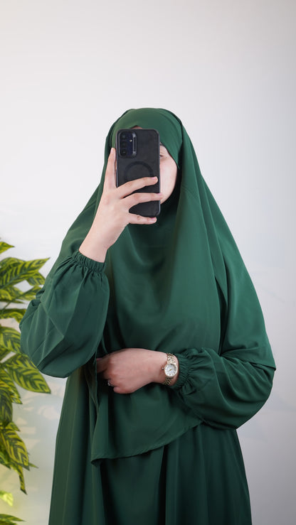 Abaya Femme 2 Pièces pour Prière & Omra – Abaya avec Foulard