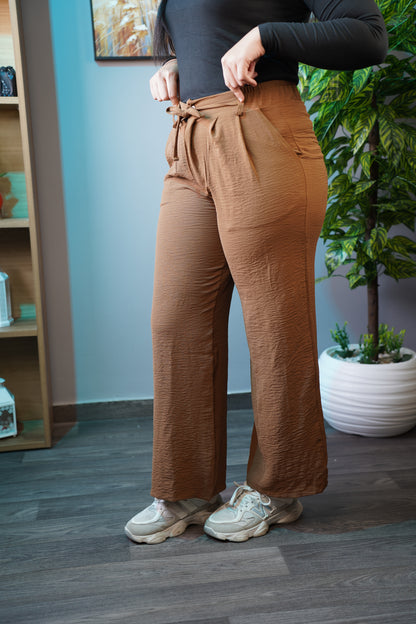 Pantalon Femme Premium en Crêpe Plissé – Élégant & Confortable