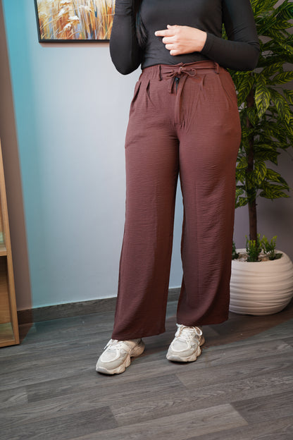 Pantalon Femme Premium en Crêpe Plissé – Élégant & Confortable