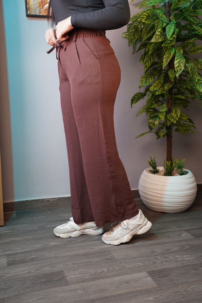 Pantalon Femme Premium en Crêpe Plissé – Élégant & Confortable