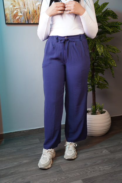 Pantalon Femme Premium en Crêpe Plissé – Élégant & Confortable