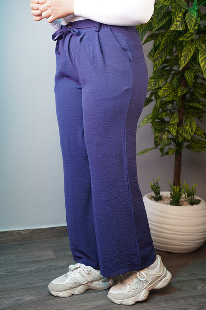 Pantalon Femme Premium en Crêpe Plissé – Élégant & Confortable