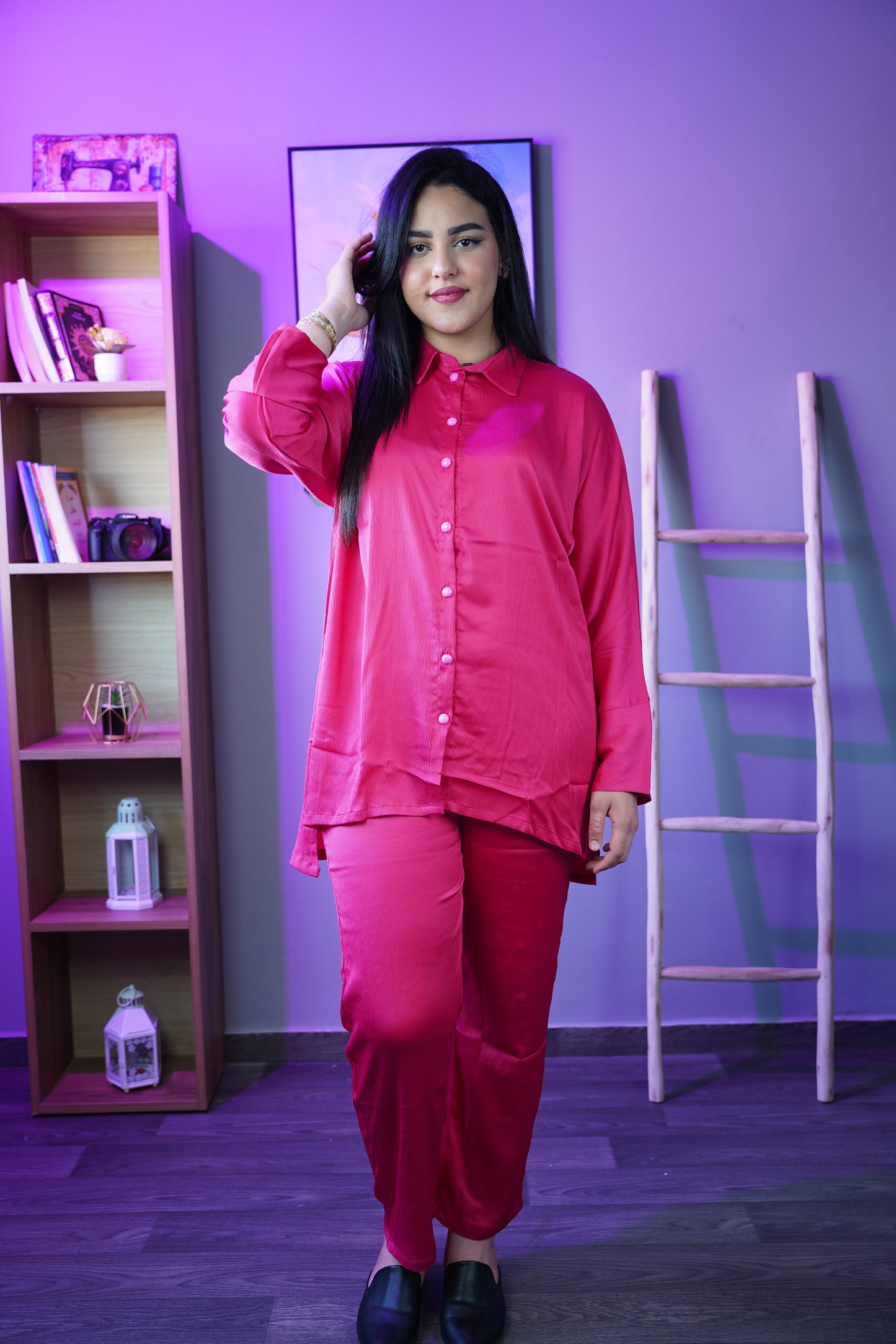 Ensemble Femme en Satin – Chemise & Pantalon Élégants